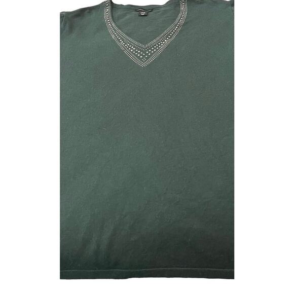 ADRIENNE VITTADINI LONG SLV PULL-OVER VELOUR SWEATER/TOP, WOMEN, 3X-GREEN SILVER - Picture 6 of 11